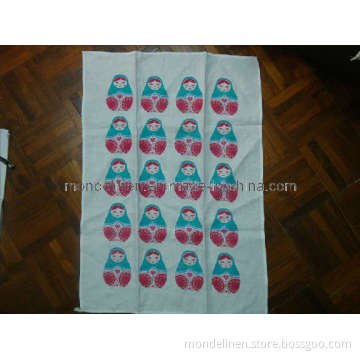 100% Linen Printing Design Tea Towel (TT-012)